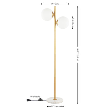 Oscar 60.5" Modern Parisian Candlestick Iron LED Floor Lamp - JONATHAN Y